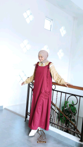 RIFASA & MOSA SET - SETELAN OVERAL BAHAN TOYOBO / LINEN KOTAK DENGAN INNER BAHAN FLANNEL / RAYON KEKINIAN SERTA MODELNYA YANG CANTIK BY ANNAIRA.ID