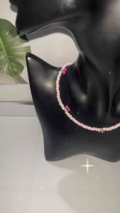 Pink Berry Beads Necklace Kalung Manik Beads Pinkish Pinky Cherry