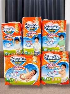 MamyPoko Happy Day&Night ห่อส้ม ห่อใหญ่ มามีโพโค แฮปปี้เดย์แอนด์ไนท์ กางเกงผ้าอ้อมเด็กสำเร็จรูป S-XXXL