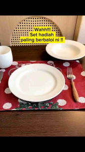 Dinner Plate Set 10 Ceramic Tableware Flat Plates Hotel Quality Dinnerware Pinggan Kaca Pinggan Makan 10 inch