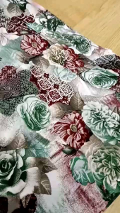 Bahan Kain Katun Viscos Motif Multi Colour - Harga Per Setengah Meter