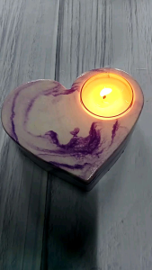 TEA LIGHT CANDLE with  heart shaped candle holder 2 pcs candle and  candle holder package
