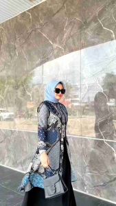 DRESS GAMIS MODE BATIK PNS TERBARU BY NEW LUSY 100% ASLI REAL