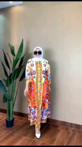 SIMIFASHION Premium Long dress cotton Hokaido motif BKK Karin Series by DS