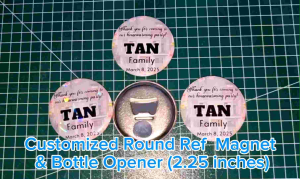 Customized Round Refrigerator Magnet & Bottle Opener (2.25 inches)