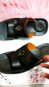 SANDAL KULIT PRIA ( GARANSI KULIT SAPI 100% ) MODEL 4045 COKLAT ( PREMIUM HIGH QUALITY )