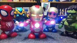 MAINAN ANAK ROBOT DANCING IRON MAN DENGAN MUSIK DAN LAMPU LED