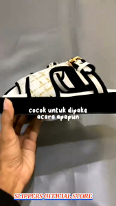 SLIPPERS-Sandal Platform Wanita Tali Gesper Motiv Rajut