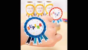 SG 🇸🇬 seller 100pcs/500pcs/roll Reward stickers 🎁 Free Stamp Gift ⭐️New Reward Badge 100pcs Motivation Stickers Thank you Teacher Stickers
