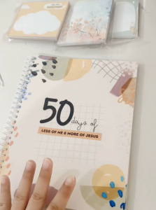 Journal 50 days of Less of Me & More of Jesus with Free Motivational Sticker