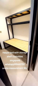 Helper room bed frame with shelf customize singapore/bomb shelter/store room/unity