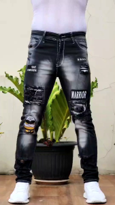 ANE - PROMO Celana Emblem Armany Celana Sobek Emblem COD Celana Jeans Skinny Pria Celana Pensil Terbaru