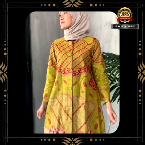 Tunik Batik Atasan Wanita Terbaru 2025 Lapis Trikot Furing Baju Batik Wanita Premium
