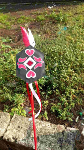 Tongkat Motif Dayak Mini Merah Putih HUT RI Anak TK dan Sd Hand Made