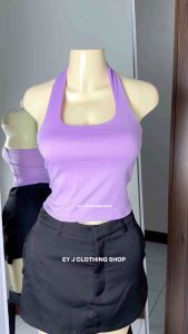 BUY 1 TAKE 1 (2PCS) Thiara Halter Neck Double Lining Full Length Top Basic Open Back For Women Womenswear Comfortable
