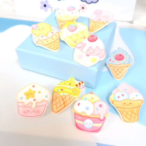 高货雪糕冰淇淋🍦亚克力胸针 diy书包背包帽子笔盒服饰挂件儿童别针 Ice-Cream Acrylic Children Cute Kids Brooch Badge Pin Deco School Pencil Bag Kerongsang Budak Hadiah Kanak Hiasan Topi Beg XZ106