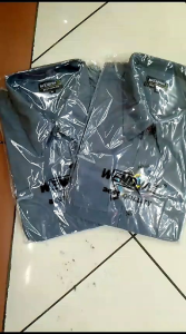 Wendya.T Kemeja Pria Formal Warna Abu Tua✓Kemeja Pria Polos Lengan Panjang