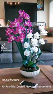 Handitop ดอกกล้วยไม้ HAAR230022 กันดอกกล้วย 70 ซม. สีขาว สูง สวยเซรามิค