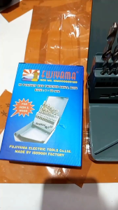 mata bor besi dan alumunium 1 set 19pcs ukuran 1-10mm 1 box fujiyama