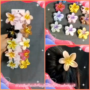 JEDAI KAMBOJA AKRILIK 7CM / JEPIT RAMBUT BUNGA KAMBOJA TERBARU / JEPIT SALON BUNGA MELATI / KEP CAKAR BUNGA BALI / FLOWER HAIR CLAW / MBB8845