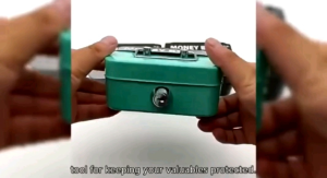 Lockable Metal Money Box Portable Cash Storage Box