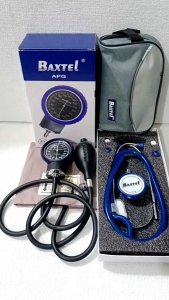 Baxtel APG PURPLE Ring Aneroid Sphygmomanometer With DARK BLUE DELUXE Stethoscope