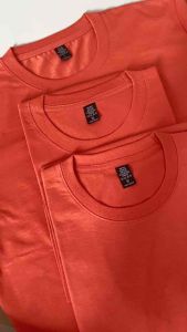 เสื้อยืดสีพื้นคอกลม (สีส้มอิฐ) คุณภาพดี ใส่สบาย