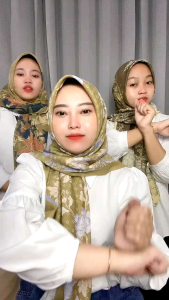 Edisi Olive - Hijab VOAL MOTIF Olive Zaitun Jilbab Segiempat LaserCut