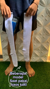 Kaos kaki hitam putih warna olah raga futsal sepak bola panjang pria wanita dewasa tebal avo R1