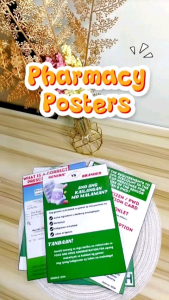 Pharmacy Drugstore Posters Bundle Set - FDA Compliance
