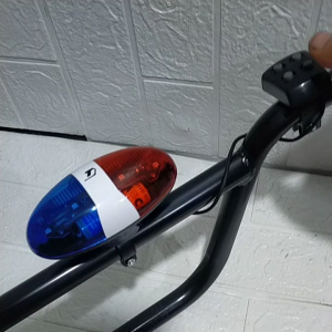 Bel Klakson Sirine Sepeda Model Polisi elektric Horn BK-387 united 4 suara 6 tipe Lampu ( BONUS 2 pcs baterai ) High Quality