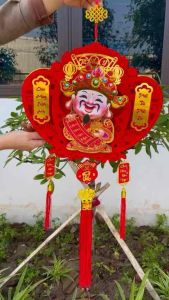 Set trang trí tết ông thần tài lắc thỏi vàng