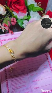 ECLATIA!! Gelang serut perhiasan wanita emas muda kadar 35% gelang wanita model terbaru