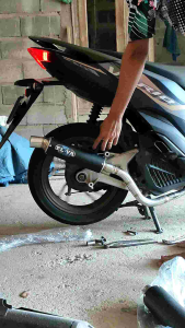 Silincer Knalpot ELYA Racing Inlet 38 Black Coating Beat Scoopy Vario Mio Nmax Aerox PcX