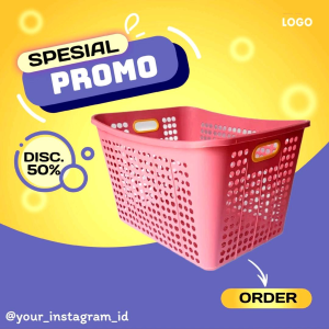 LAGI DISKON! Keranjang Plastik Serbaguna Baju Kotor / Keranjang Pakaian Anak / Keranjang Besar Jumbo