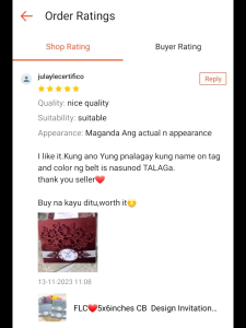4x6inches (4r) LH Design Invitation Cover for Wedding/Birthday/Debut