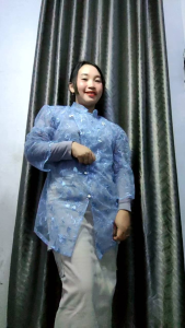 Syntya Outer Tunik Kebaya Brukat Janggan Atasan Wanita Moderen Kekinian