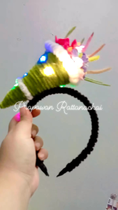 พร้อมส่ง ไม่พรีออเดอร์ ที่คาดผมกรวยดอกไม้ไหว้ครู