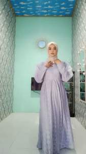 Gamis 2024 Simpel Mewah Alice Maxy Bahan Brukat Malika Ukuran XL LD 110cm PJ 137cm OOTD Muslim Syari