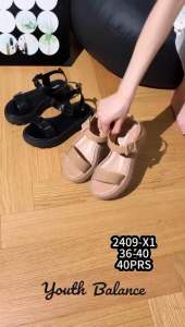 C Sandal Wanita 2409-X1 Selop Tali Belakang Rubber fashion import