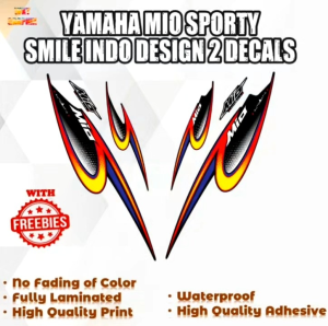 YAMAHA MIO SPORTY SMILE INDO DESIGN 2 DECALS (WATERPROOF LAMINATED FADE PROOF)