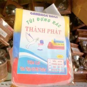 Túi đựng rác sinh học tự phân hủy cỡ nhỏ trung đại loại màu và đen 3 cuộn/1kg - Combo 3 cuộn bọc đựng rác tự phân huỷ - gia dụng Nari