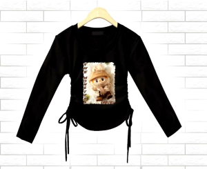 Crop Top Wanita Lengan Panjang & Desain Trendy