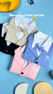 Setelan Baju Pakaian Anak Laki-laki Jas dan Rompi Usia 1-5 Tahun