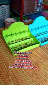 Tempat sikat gigi tebal sabun odol pasta gigi / sos / nempel dinding / tembok / gantung / tempel / nancap / tancapan sikat gigi / rak kamar mandi