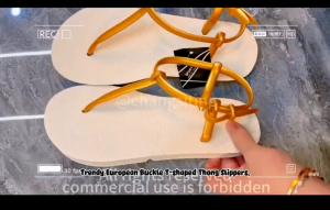 Simple Woman Summer Slippers - Non-slip and Lightweight Black and Beige Color Flat Flip-Flops for Women
