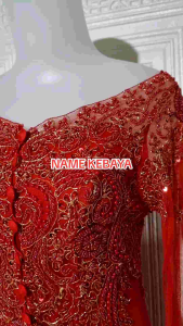Atasan Kebaya Wisuda Kebaya Merah Kerah Sabrina