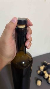 Wine Bottle in Antique Amber Color 750ml with cork stopper and PVC seal (6pcs Per box)