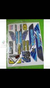 Bộ tem super cub 70 màu xanh hàng nhập Thái Lan thiết kế chất lượng cao dành trang trí riêng cho dòng xe này tem màu sắc rất đẹp và bền giá bán cực tốt bán lẻ như bán sỉ