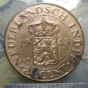 Koin Ned Indie Untuk Kerokan BENGGOL 2½ Cent Tahun 1945 BEKAS